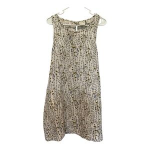 Rachel Zoe 100% linen Floral Sleeveless shift Dress keyhole back size medium